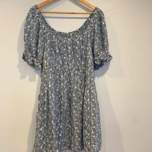 Old Navy embroidered chambray dress SzL